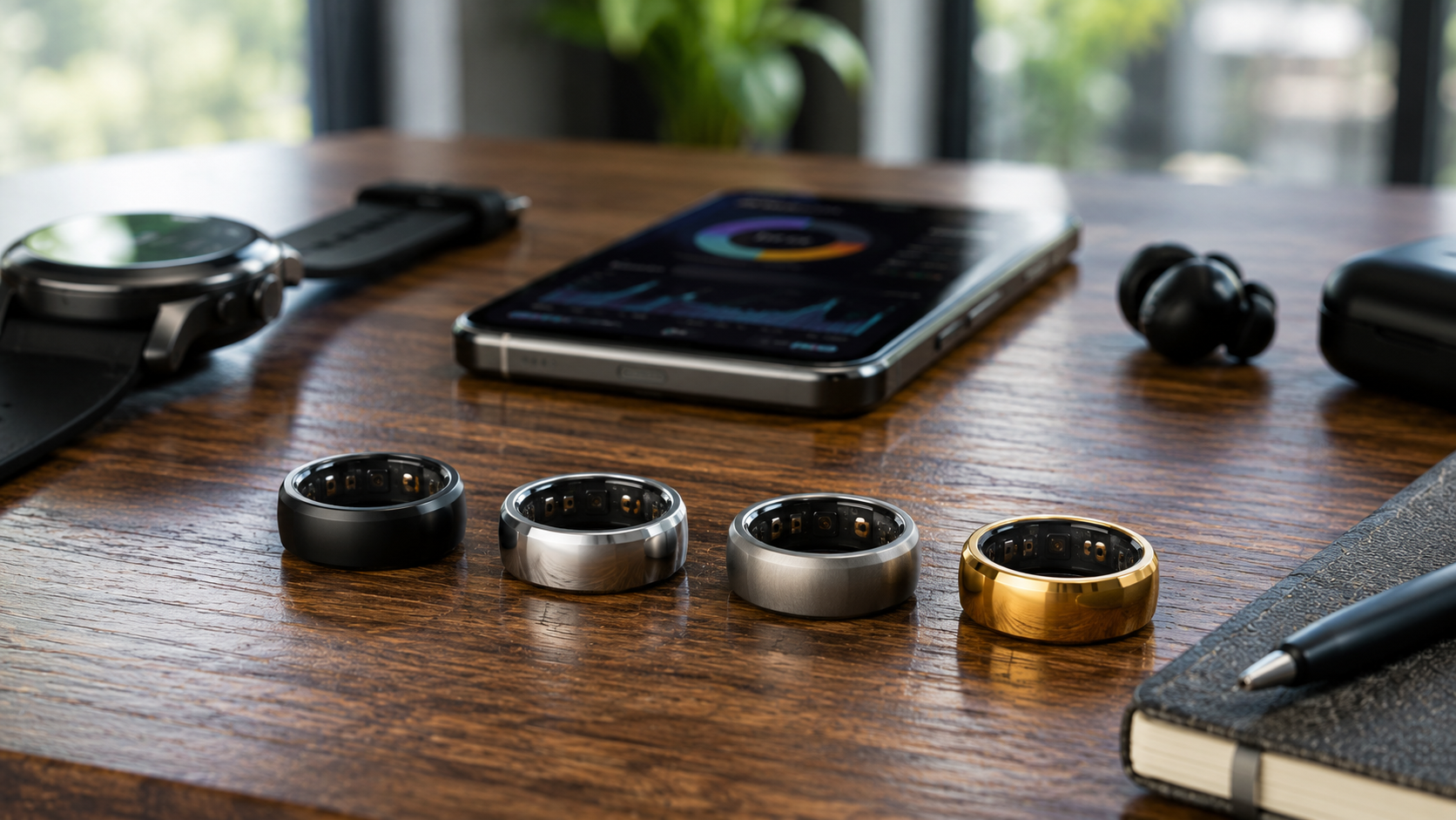 Comparativa de los mejores smart rings de 2026 con cuatro modelos recomendados para controlar el sueño, la recuperación y la salud diaria.
